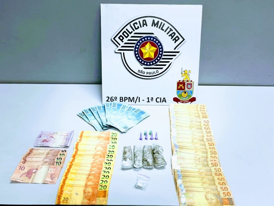 Homem é preso com drogas e quase R$ 4 mil em Mogi Guaçu