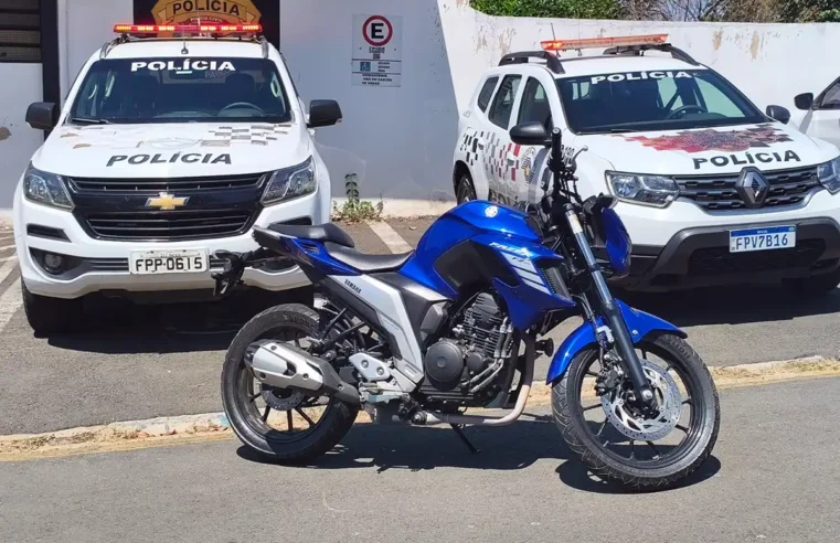 PM recupera moto roubada em Itapira poucas horas depois do crime