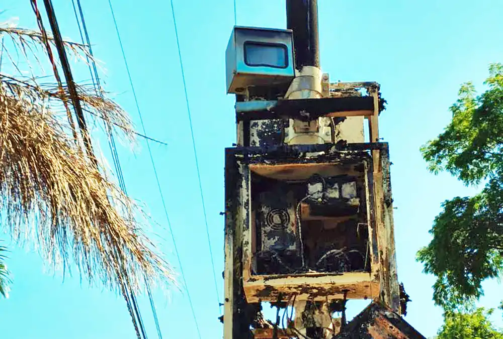 Radar da Rodovia dos Agricultores é incendiado