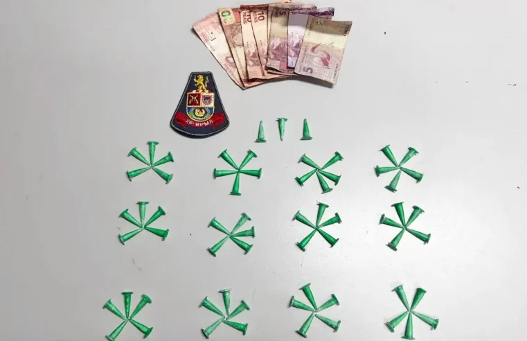 Homem é preso por tráfico de drogas durante abordagem policial em Estiva Gerbi