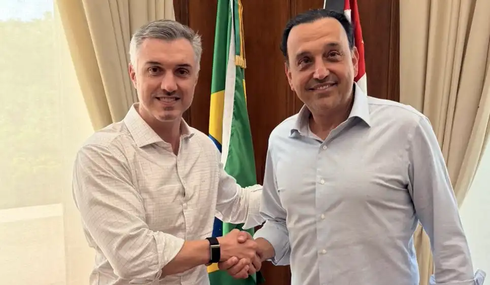 Vinicius Marchese é recebido pelo governador em exercício, Felicio Ramuth, em São Paulo