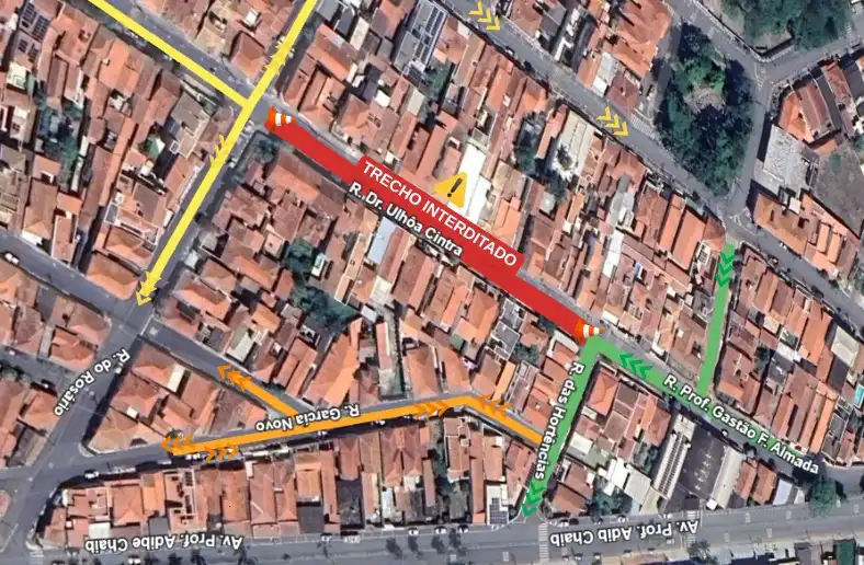 Rua Ulhôa Cintra será interditada para manutenção na rede de esgoto, nesta terça