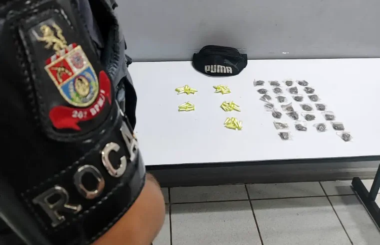 PM apreende drogas com adolescente em praça no Jardim Itacolomi, em Mogi Guaçu