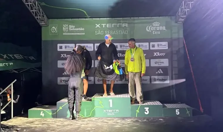 Mogimiriano conquista bronze no triathlon, em São Sebastião