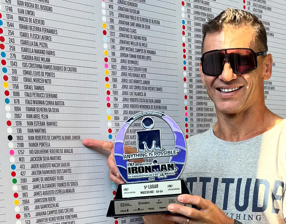 Aos 52 anos, Ivan Albano completa o 33º Ironman de sua carreira