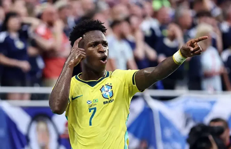Vini Jr. brilha e Brasil se classifica em 1º com 3 a 0 sobre a Escócia