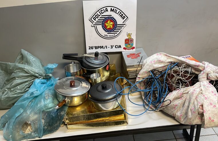 Casal é preso com objetos furtados de residência em Itapira
